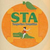 The STA Songwriter's Competion logo featuring an orange with a green stem and a woman riding an alligator