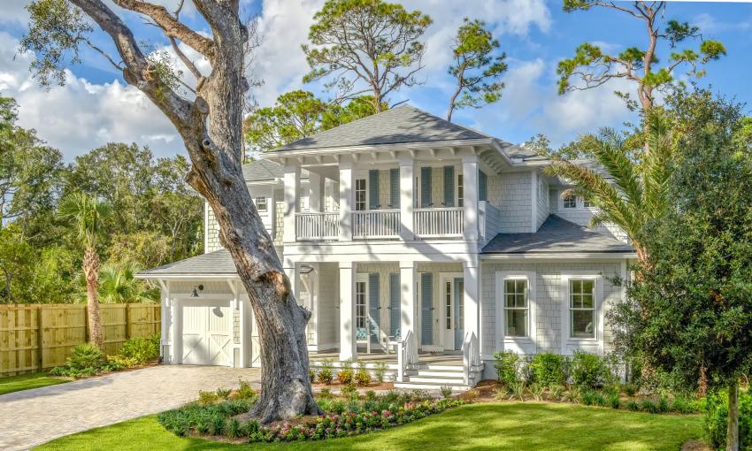 This two-story home with columns is at Ocean Ridge in St. Augustine Beach