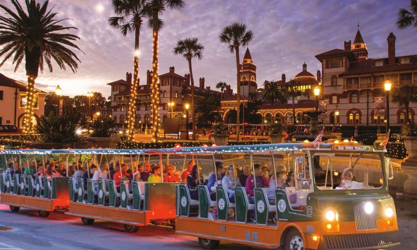 Old Town Trolleys Famous Nights of Lights Tour offers guests an exciting way to see the holiday lights in St. Augustine.