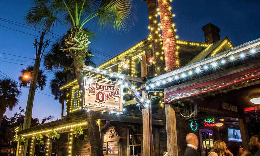 Scarlett O'Hara's glitters during St. Augustine's Nights of Lights holiday celebration.