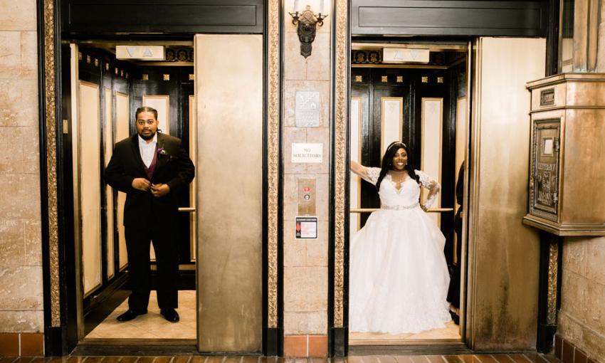 Fun first look photos with the Bride and Groom 