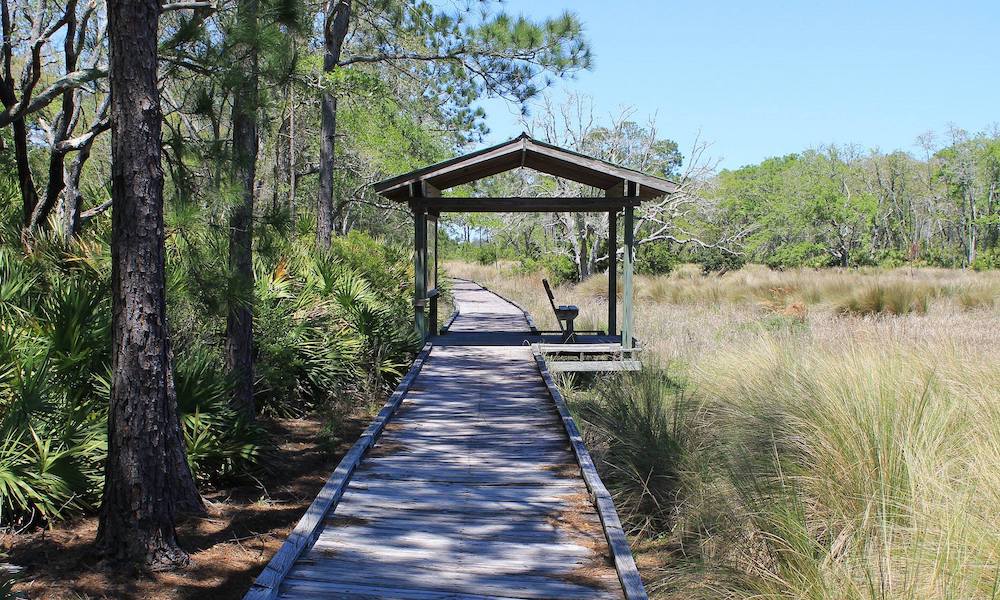 A walking path at GTM Research Reserve in Ponte Vedra Beach, FL.