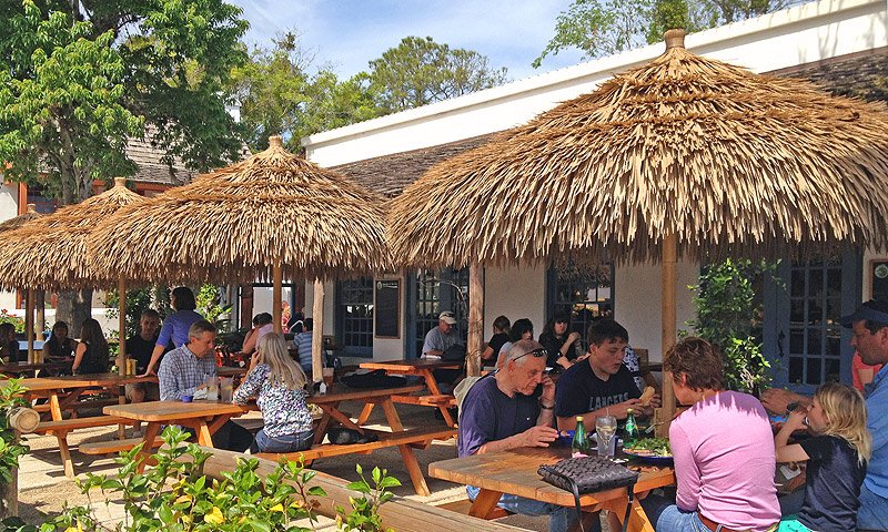 The outdoor garden patio is the setting for a great casual meal at the Florida Cracker Café in St. Augustine.