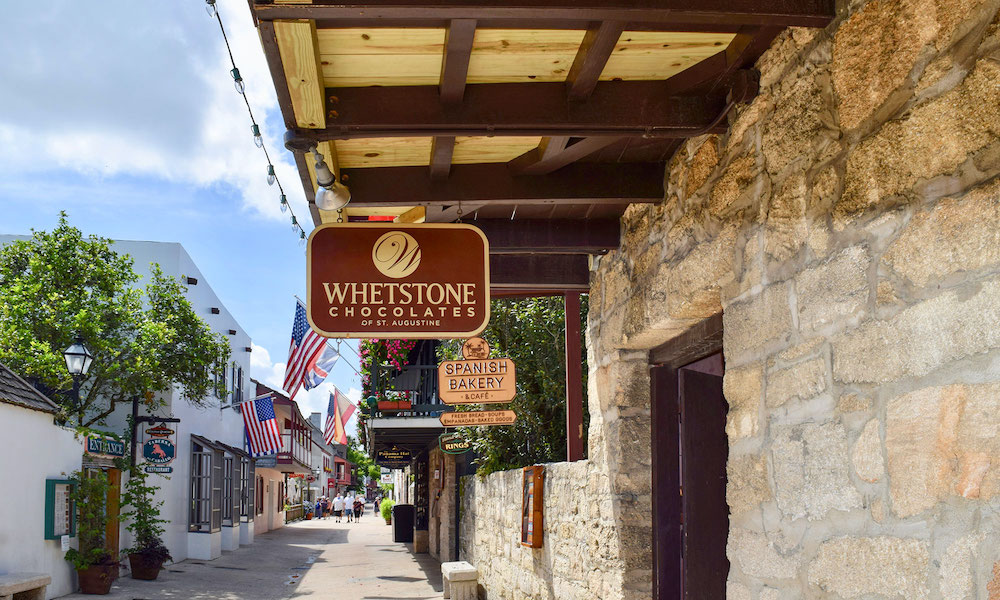 Street view of Whetstone Chocolates on St. George Street 